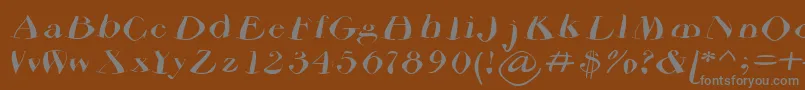 フォントAirdriedparmafont – 茶色の背景に灰色の文字