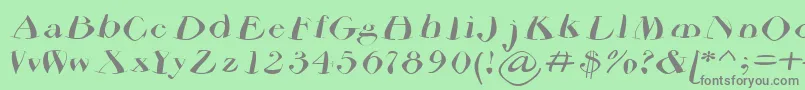 フォントAirdriedparmafont – 緑の背景に灰色の文字