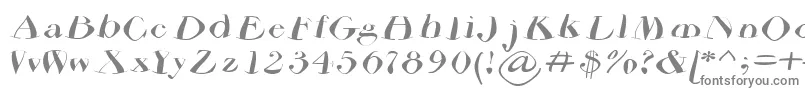 フォントAirdriedparmafont – 白い背景に灰色の文字