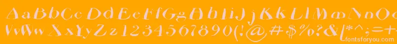 Airdriedparmafont-Schriftart – Rosa Schriften auf orangefarbenem Hintergrund