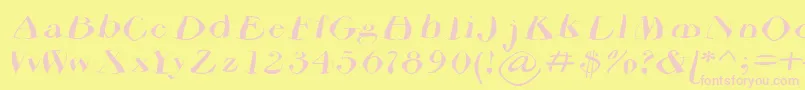 Airdriedparmafont-fontti – vaaleanpunaiset fontit keltaisella taustalla
