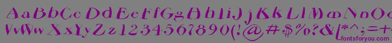 フォントAirdriedparmafont – 紫色のフォント、灰色の背景