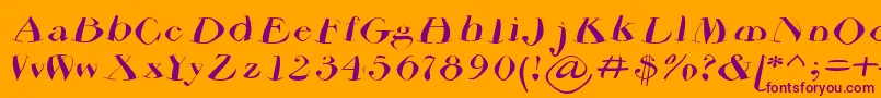 Airdriedparmafont-Schriftart – Violette Schriften auf orangefarbenem Hintergrund