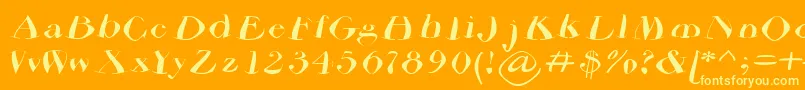 フォントAirdriedparmafont – オレンジの背景に黄色の文字