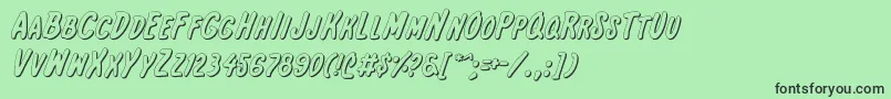 InternationalSuperHeroOut Font – Black Fonts on Green Background