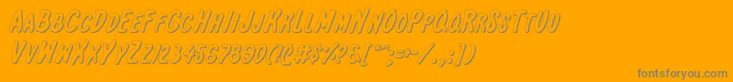 InternationalSuperHeroOut Font – Gray Fonts on Orange Background