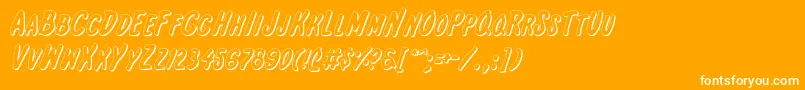 InternationalSuperHeroOut Font – White Fonts on Orange Background