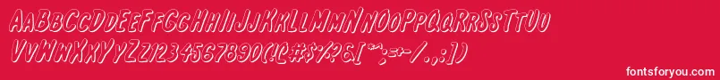 InternationalSuperHeroOut Font – White Fonts on Red Background