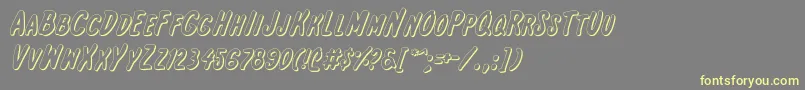 InternationalSuperHeroOut Font – Yellow Fonts on Gray Background