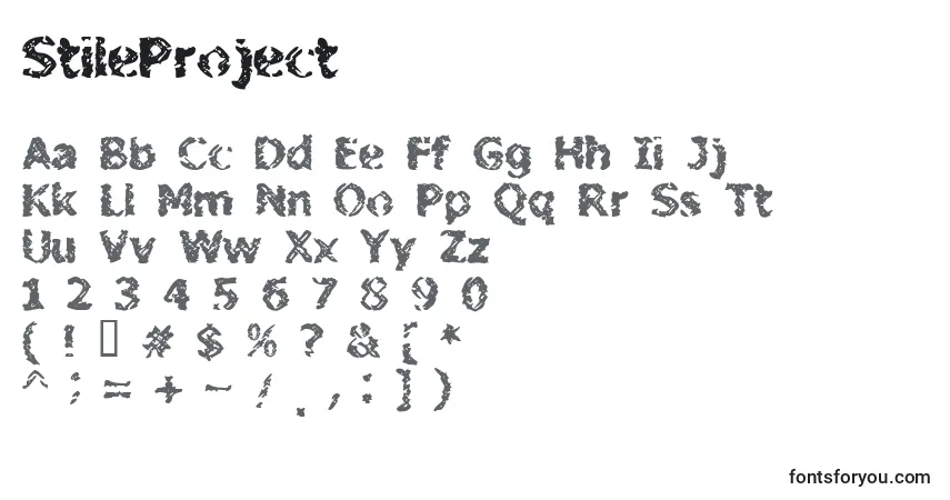 StileProject-fontti – aakkoset, numerot, erikoismerkit