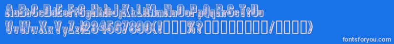 フォントSpiders – ピンクの文字、青い背景