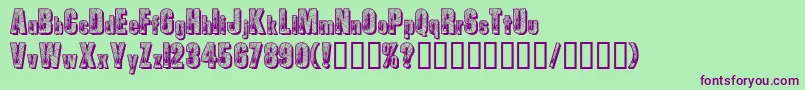 Spiders-Schriftart – Violette Schriften auf grünem Hintergrund