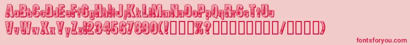 Spiders-Schriftart – Rote Schriften auf rosa Hintergrund