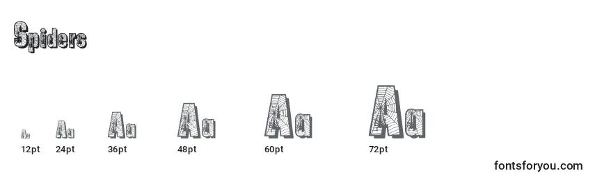 Spiders Font Sizes