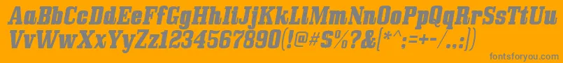 Bullpenitalicフォントについての詳細 フォントBullpenitalic – オレンジの背景に灰色の文字