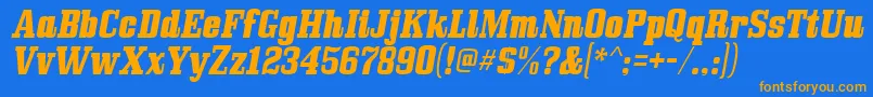 More about Bullpenitalic Font Bullpenitalic Font – Orange Fonts on Blue Background