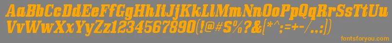 Bullpenitalic-Schriftart – Orangefarbene Schriften auf grauem Hintergrund