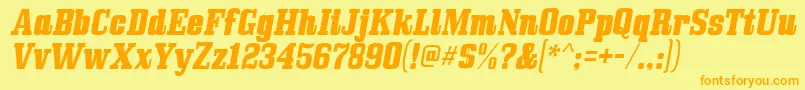 Saiba mais sobre a fonte Bullpenitalic Fonte Bullpenitalic – fontes laranjas em um fundo amarelo