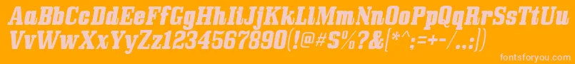 Подробнее о шрифте Bullpenitalic Шрифт Bullpenitalic – розовые шрифты на оранжевом фоне