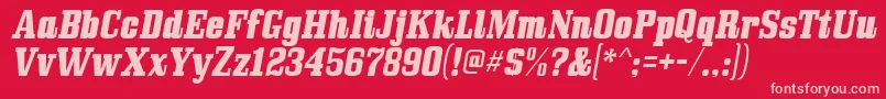 fuente Bullpenitalic – Fuentes Rosadas Sobre Fondo Rojo