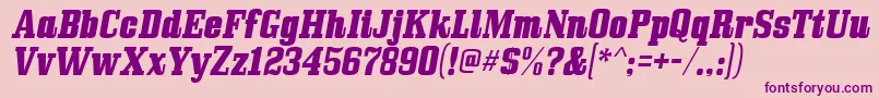 Bullpenitalicフォントについての詳細 フォントBullpenitalic – ピンクの背景に紫のフォント