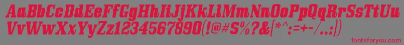Bullpenitalic Font – Red Fonts on Gray Background
