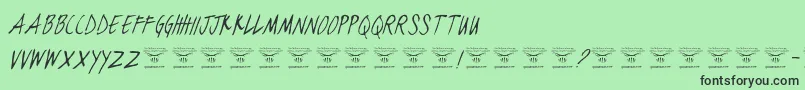 BlackjacketboysThinitalic Font – Black Fonts on Green Background