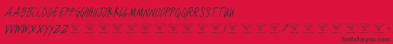 Więcej informacji o czcionce BlackjacketboysThinitalic Czcionka BlackjacketboysThinitalic – czarne czcionki na czerwonym tle