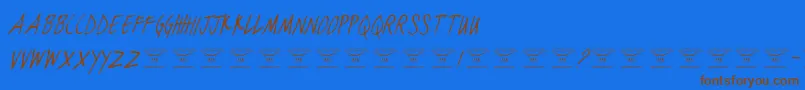 BlackjacketboysThinitalic Font – Brown Fonts on Blue Background