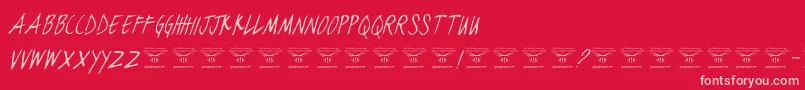 BlackjacketboysThinitalic Font – Pink Fonts on Red Background