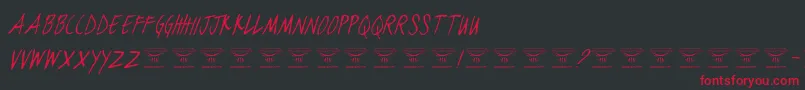 BlackjacketboysThinitalic-Schriftart – Rote Schriften auf schwarzem Hintergrund
