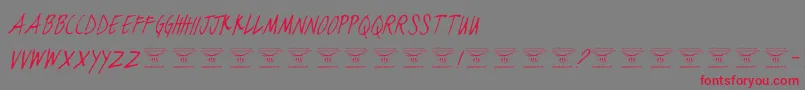 BlackjacketboysThinitalic Font – Red Fonts on Gray Background