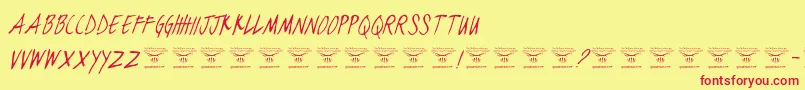 BlackjacketboysThinitalic Font – Red Fonts on Yellow Background