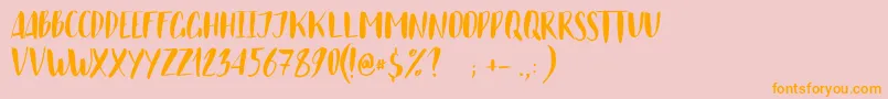 JustBelieveCaps Font – Orange Fonts on Pink Background