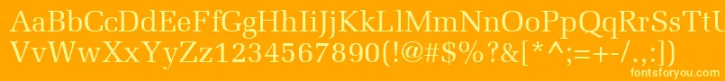 AgmelanieRoman-Schriftart – Gelbe Schriften auf orangefarbenem Hintergrund