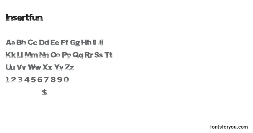Schriftart Insertfun – Alphabet, Zahlen, spezielle Symbole
