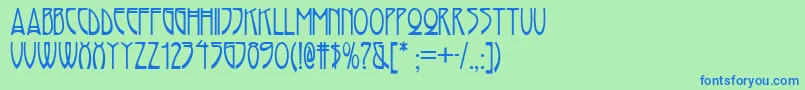 フォントRivannaNf – 青い文字は緑の背景です。