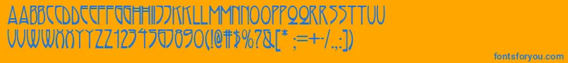 フォントRivannaNf – オレンジの背景に青い文字