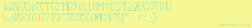 フォントRivannaNf – 黄色い背景に緑の文字