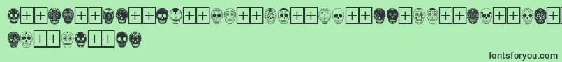 DiaDeLosMuertosLimitedFreeVersion-Schriftart – Schwarze Schriften auf grünem Hintergrund