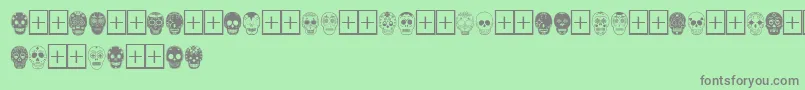 DiaDeLosMuertosLimitedFreeVersion Font – Gray Fonts on Green Background