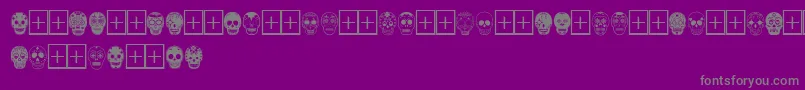 DiaDeLosMuertosLimitedFreeVersion-Schriftart – Graue Schriften auf violettem Hintergrund