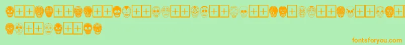 DiaDeLosMuertosLimitedFreeVersion Font – Orange Fonts on Green Background