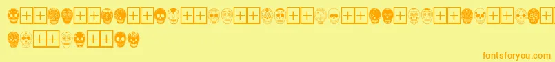 DiaDeLosMuertosLimitedFreeVersion Font – Orange Fonts on Yellow Background