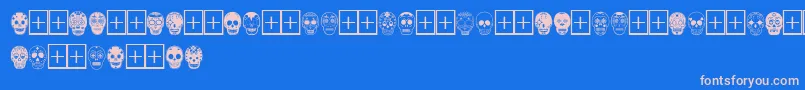 DiaDeLosMuertosLimitedFreeVersion Font – Pink Fonts on Blue Background