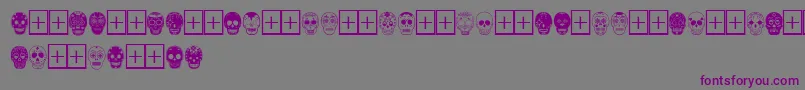 DiaDeLosMuertosLimitedFreeVersion-Schriftart – Violette Schriften auf grauem Hintergrund