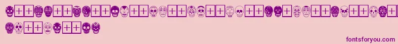 DiaDeLosMuertosLimitedFreeVersion-Schriftart – Violette Schriften auf rosa Hintergrund