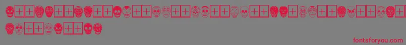 DiaDeLosMuertosLimitedFreeVersion Font – Red Fonts on Gray Background