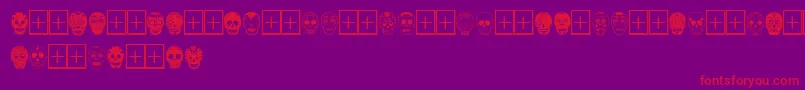 DiaDeLosMuertosLimitedFreeVersion Font – Red Fonts on Purple Background