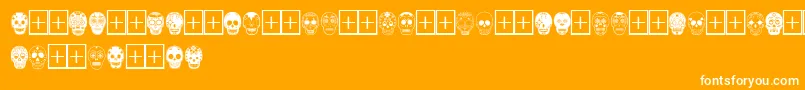 DiaDeLosMuertosLimitedFreeVersion-Schriftart – Weiße Schriften auf orangefarbenem Hintergrund